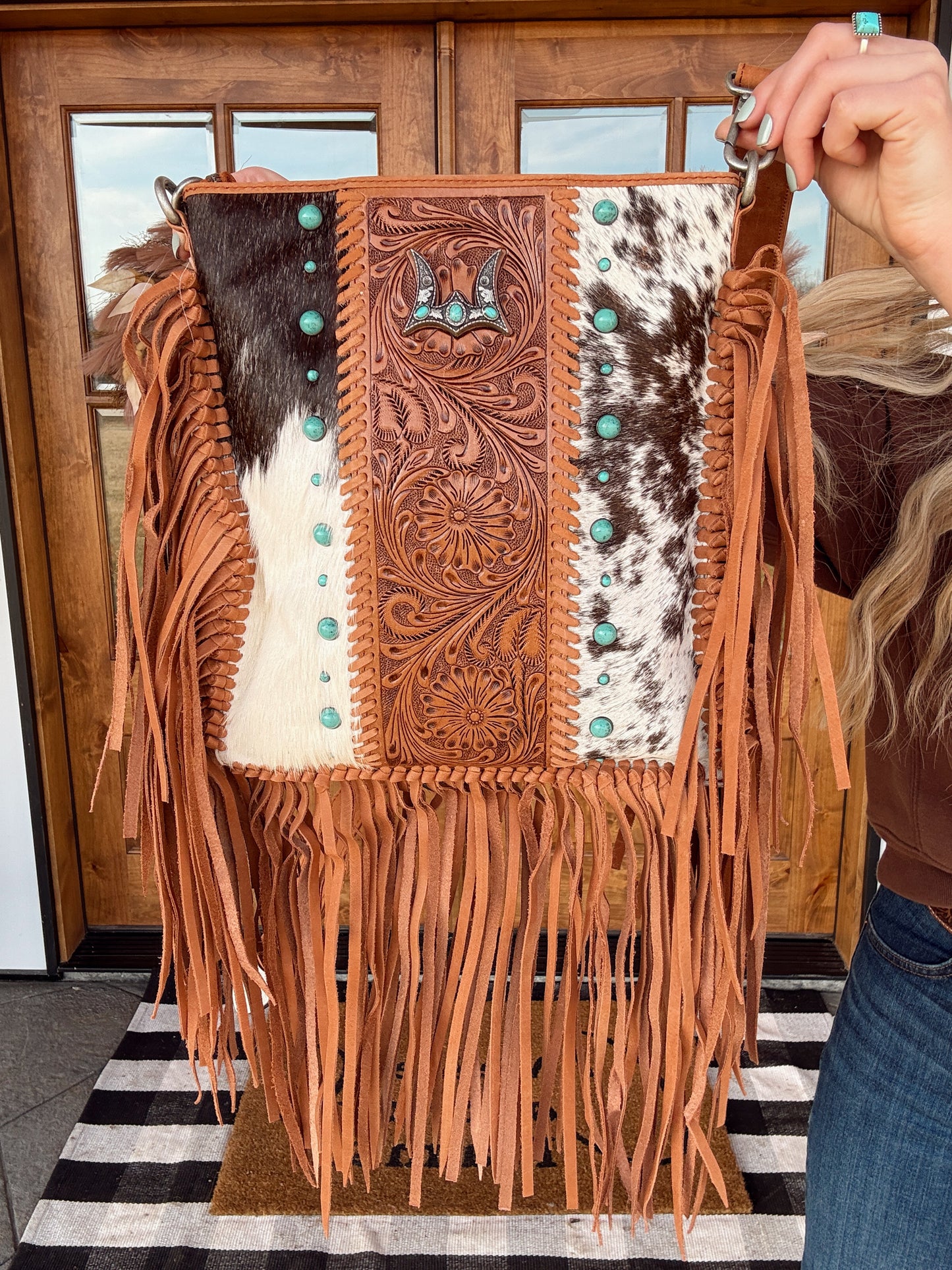 Tucson Fringe Cowhide Purse
