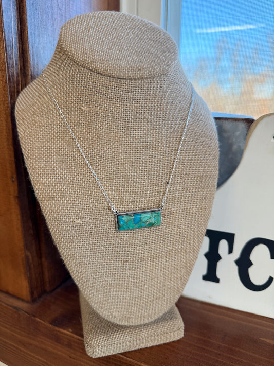 Genuine Turquoise Bar Necklace