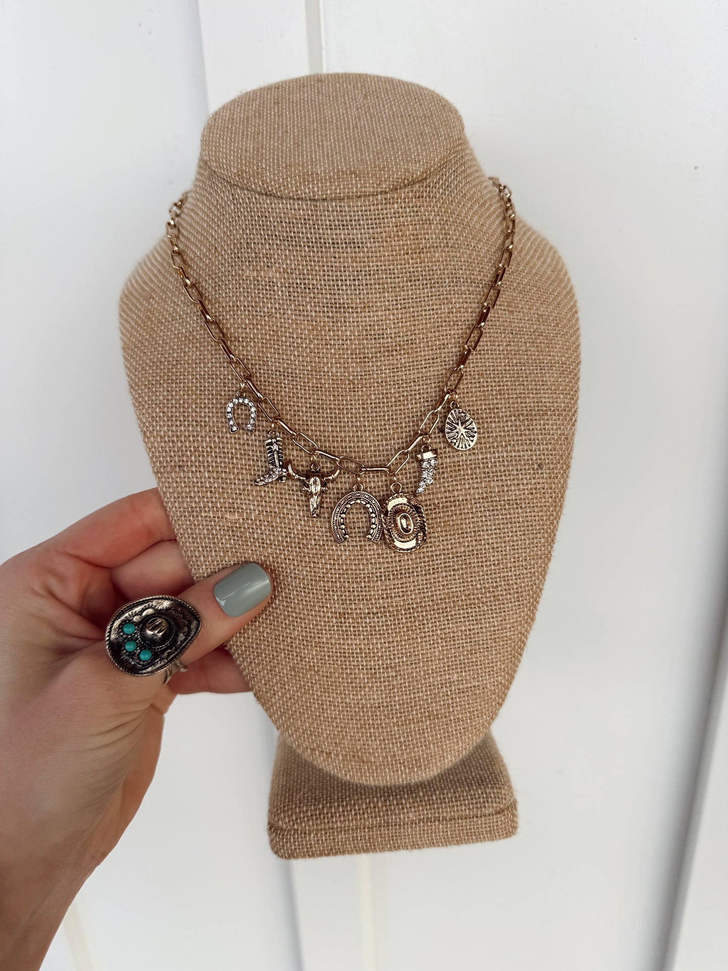 Gold Western Charm Necklace