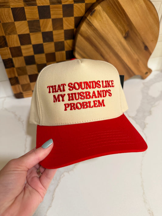 Husband’s Problem Trucker Hat (Red)
