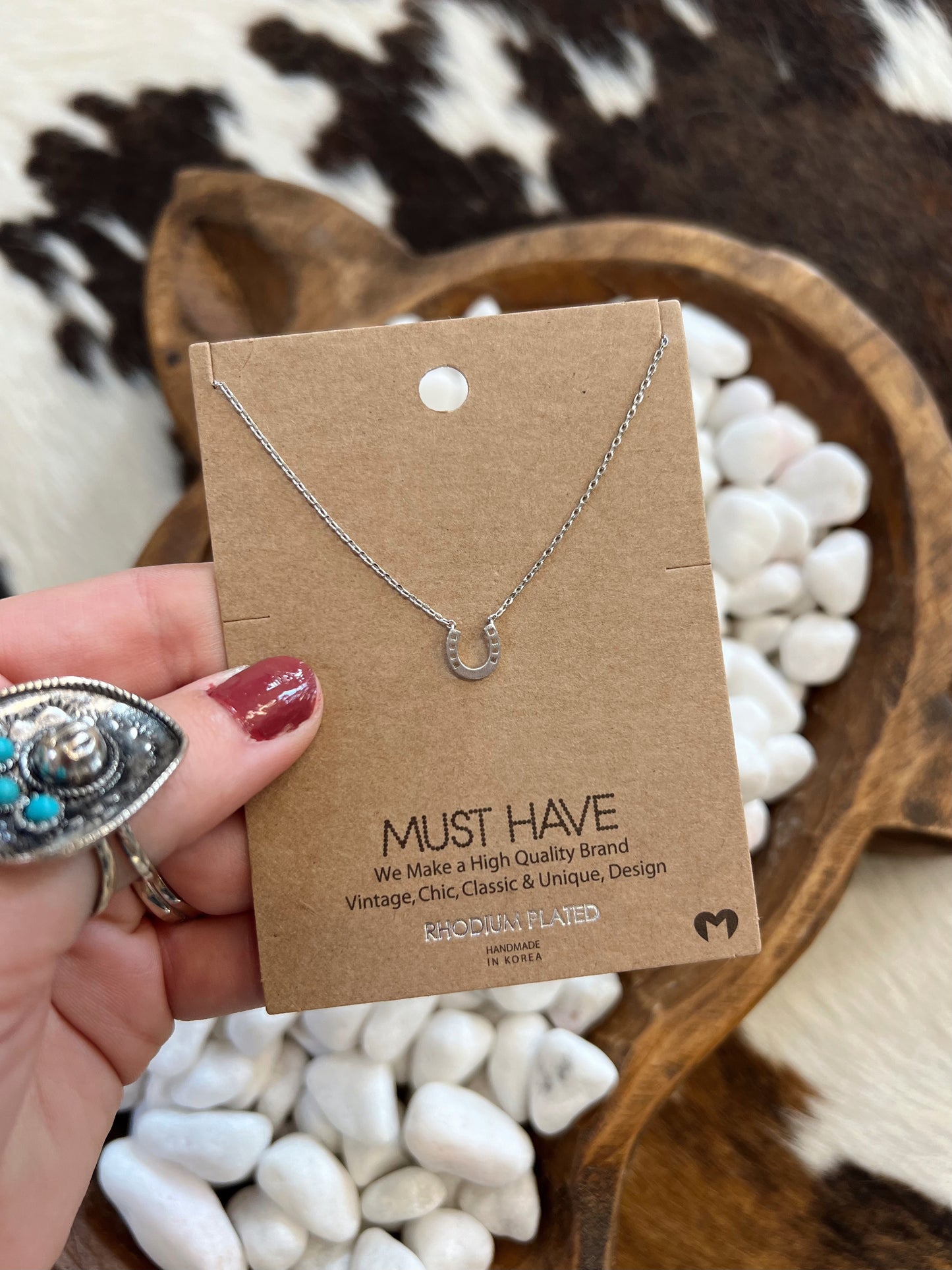 Silver Horse Shoe Necklace