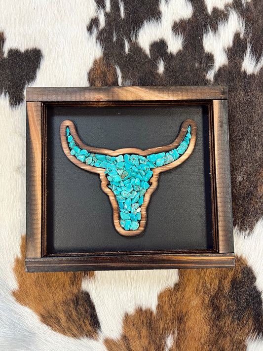 Turquoise Cow Skull Wall Decor