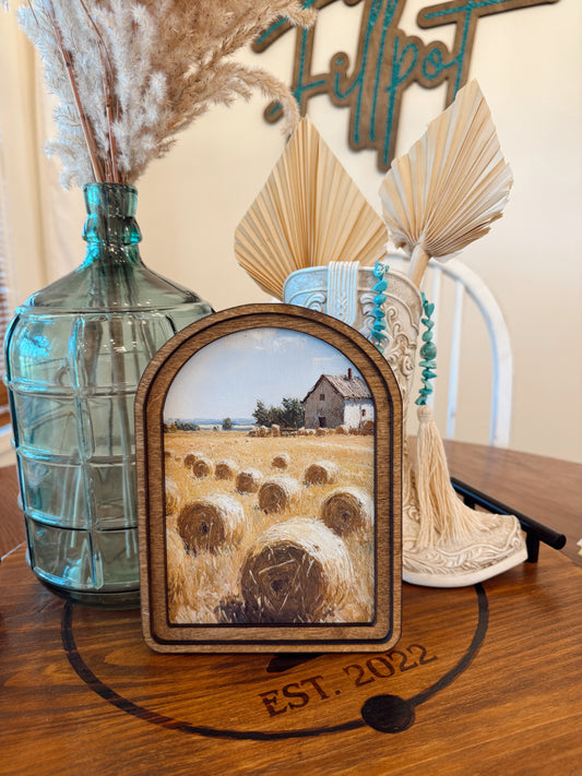 Hay Field Framed Art Decor