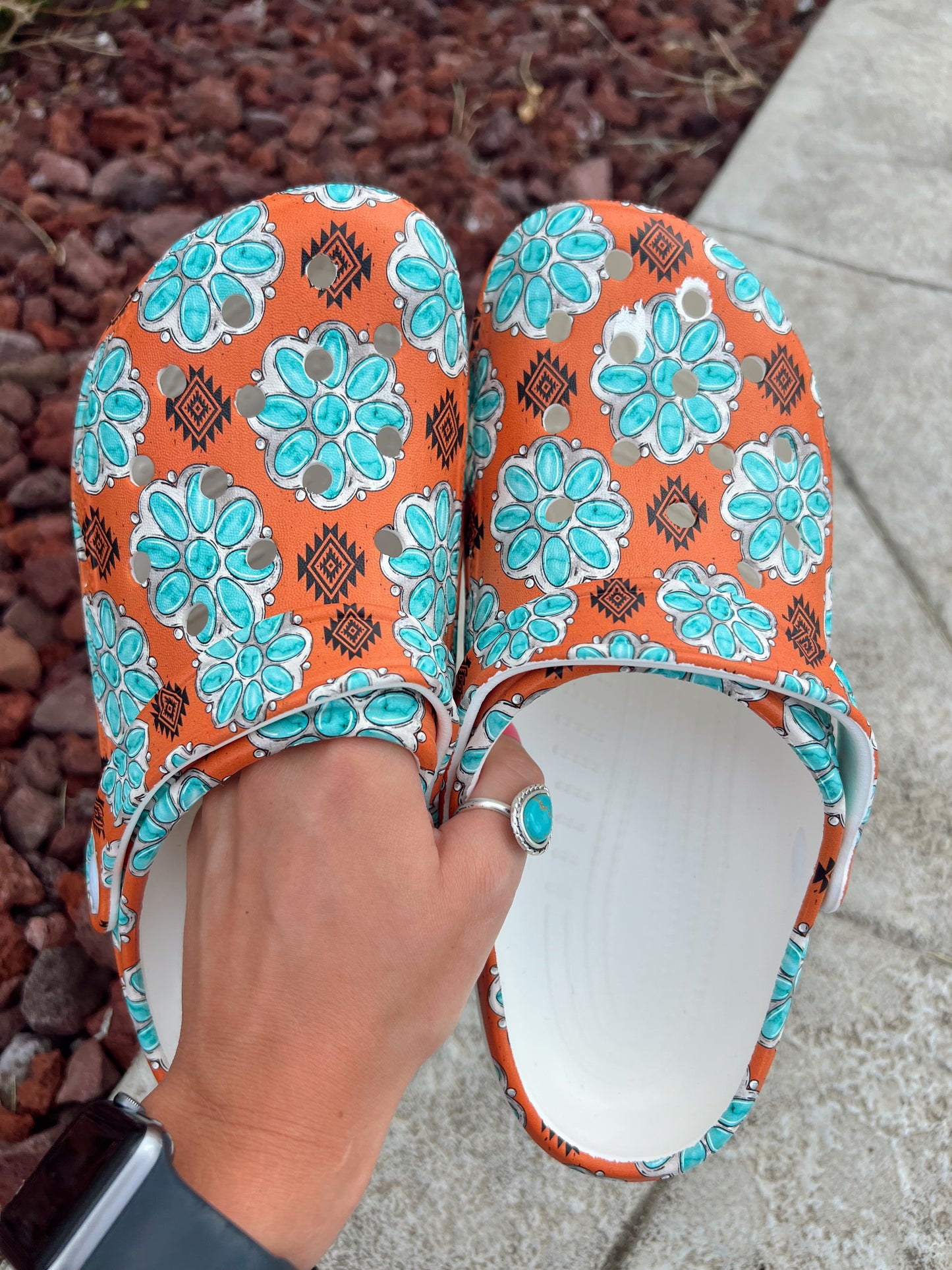 Turquoise Cluster Clogs **Read Description for Sizing**