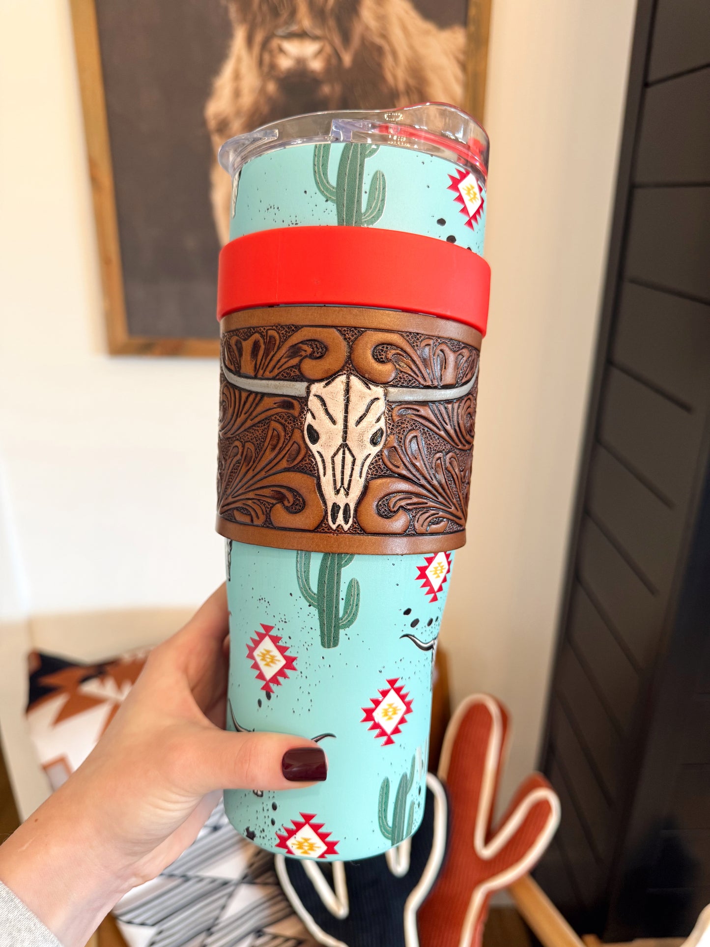 Wide Wyoming Skull Tumbler