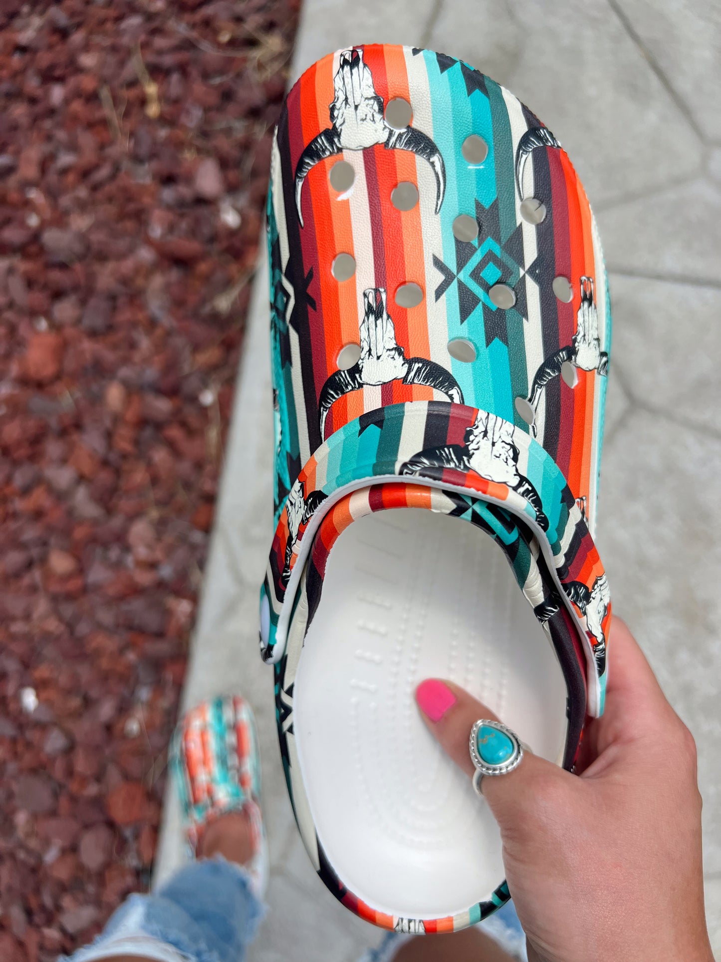 Serape Skull Clogs **Read Description for Sizing**