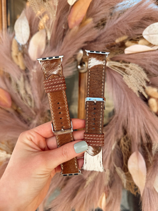 Brown Cowhide Apple Watch Band