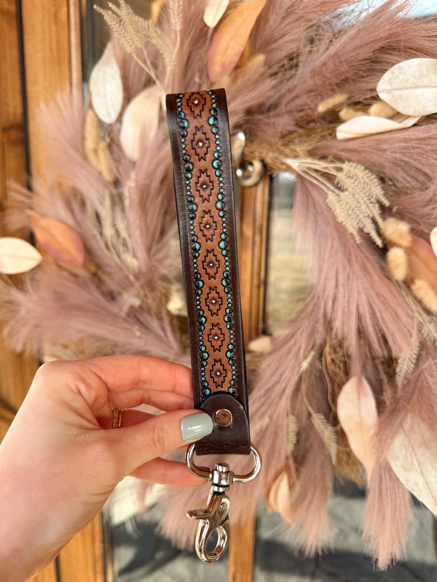 Canyon Spire Leather Keychain