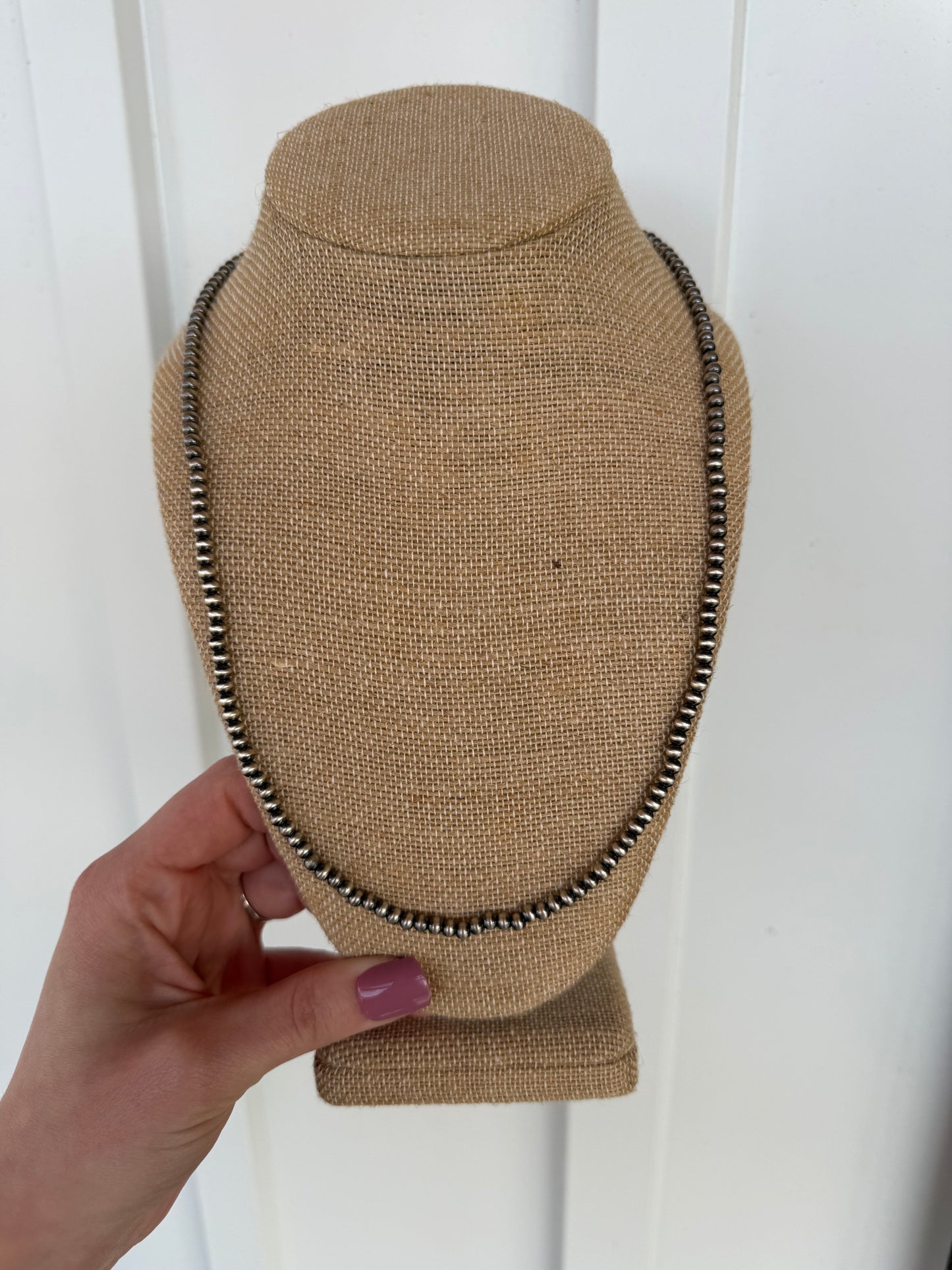 Sadie 20” Sterling Silver Bead Necklace