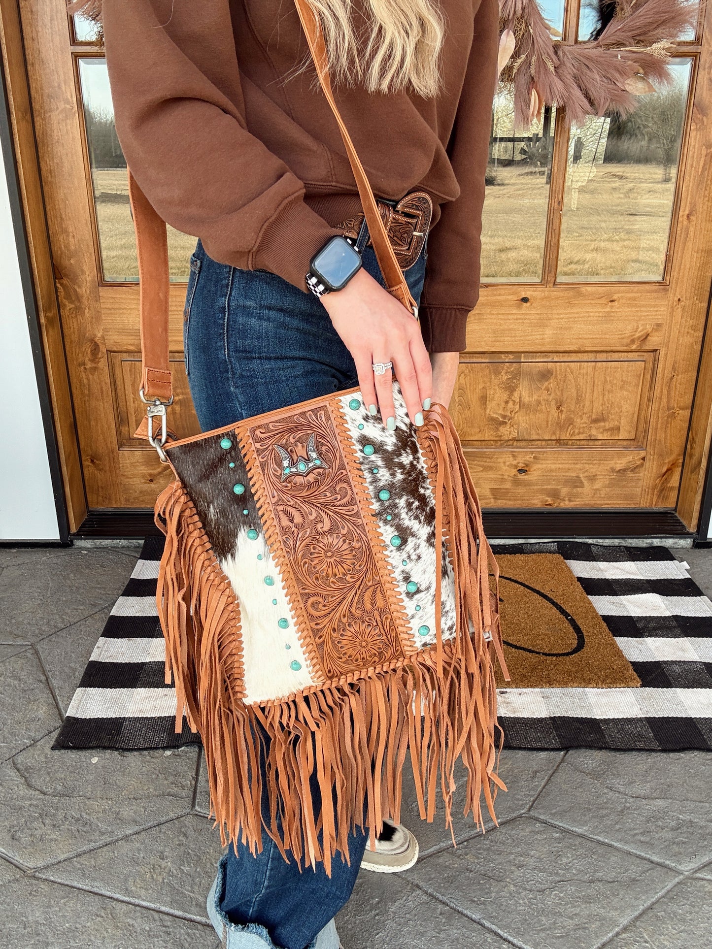 Tucson Fringe Cowhide Purse
