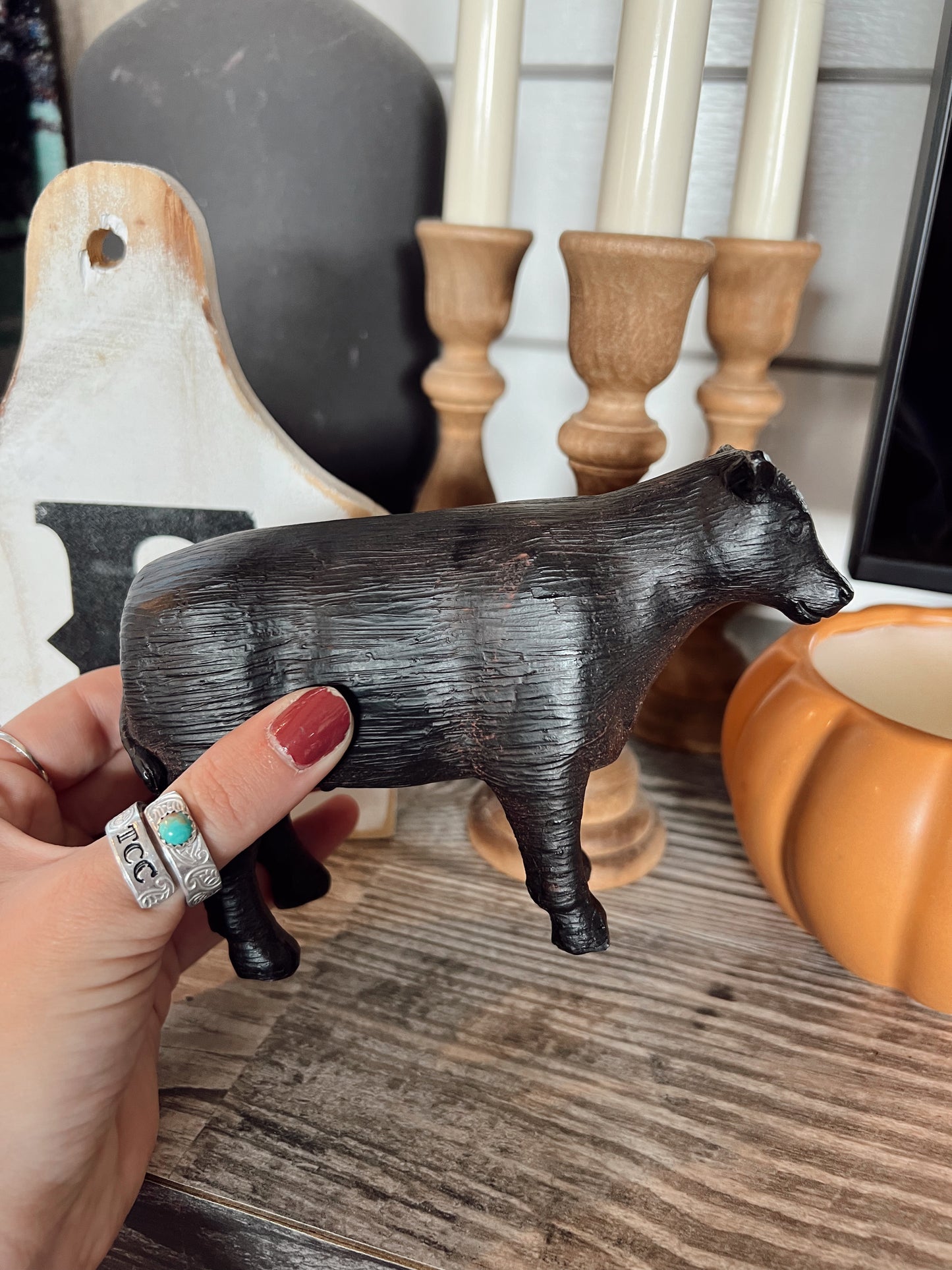 Cow Figurine Table Top Decor