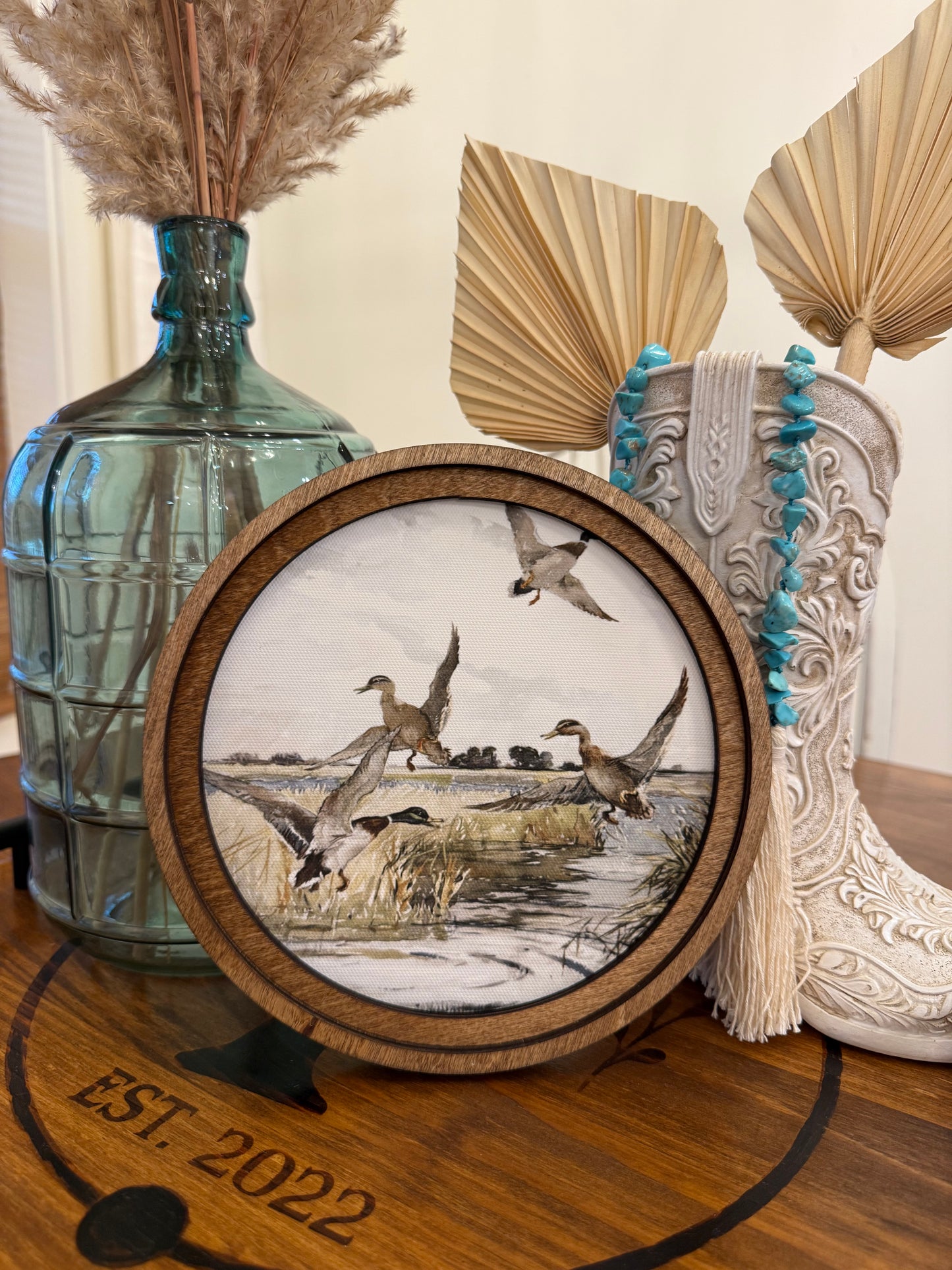 Round Mallard Duck Art