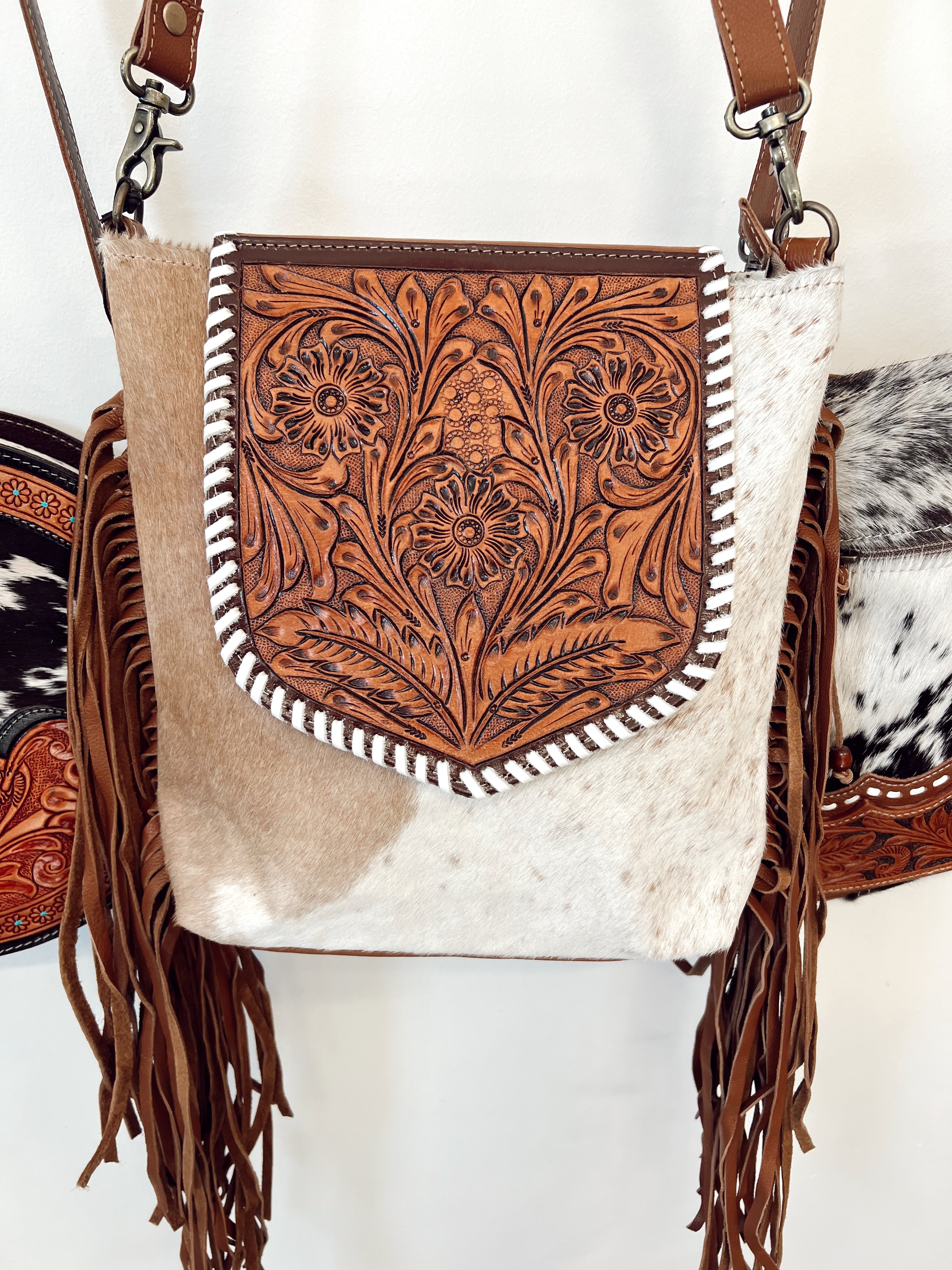 Buy Turquoise Leather Fringe Bag, Western Cowhide Purse, MYRA Bag With  Fringe, Leather Women's Crossbody, Cowhide Purse, Floral Leather Bag Online  in India - Etsy