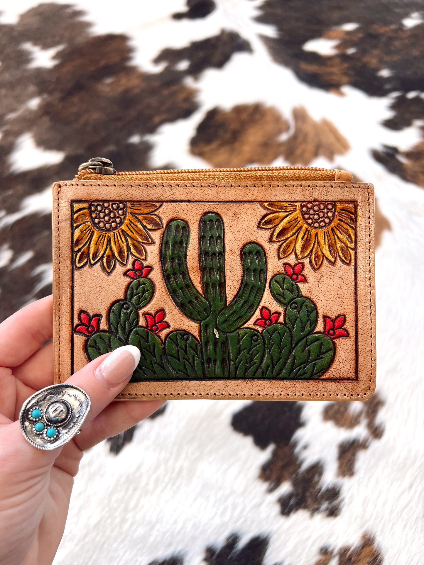 Cactus Plains Tooled Card Holder