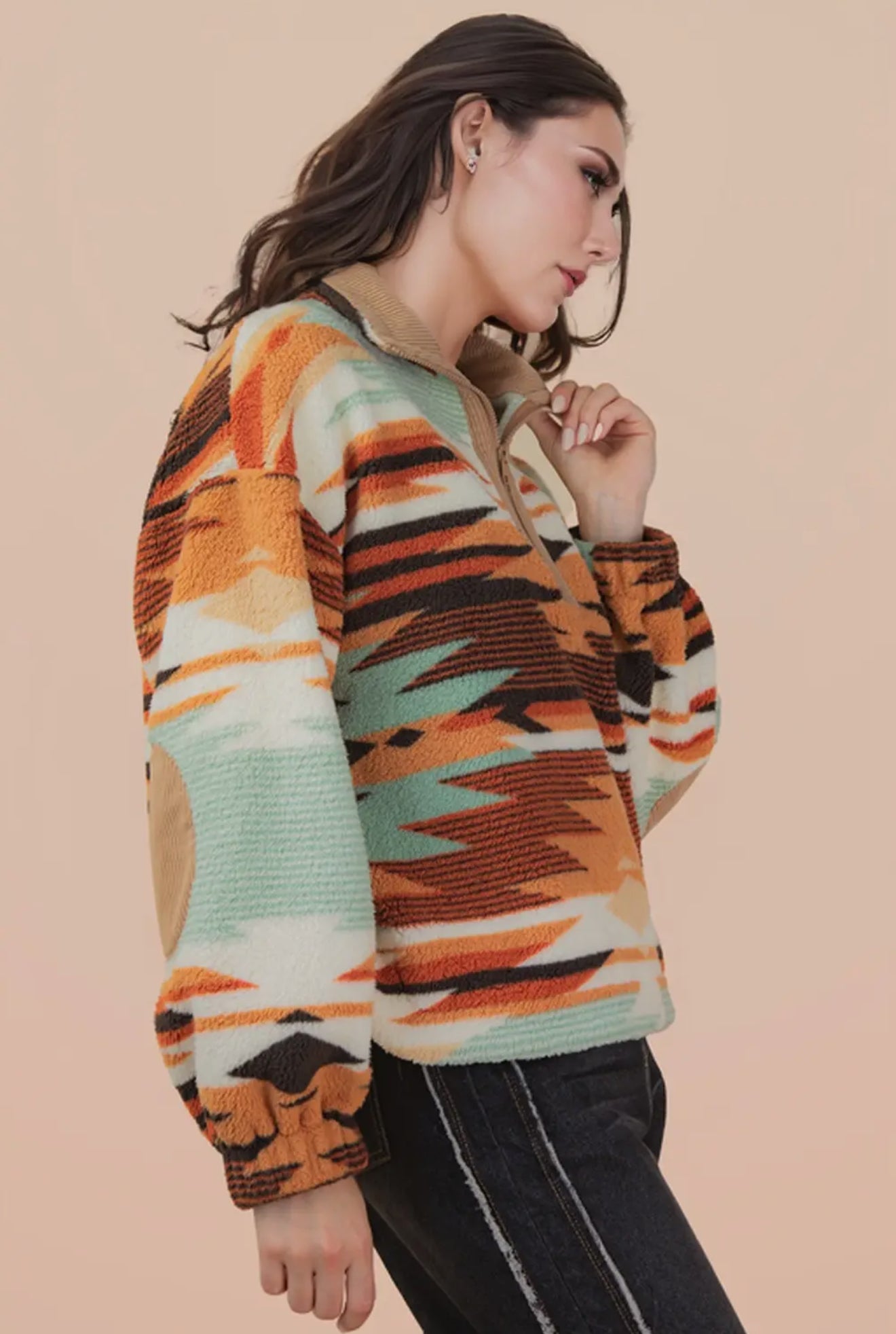 Cory Aztec Teddy Pullover