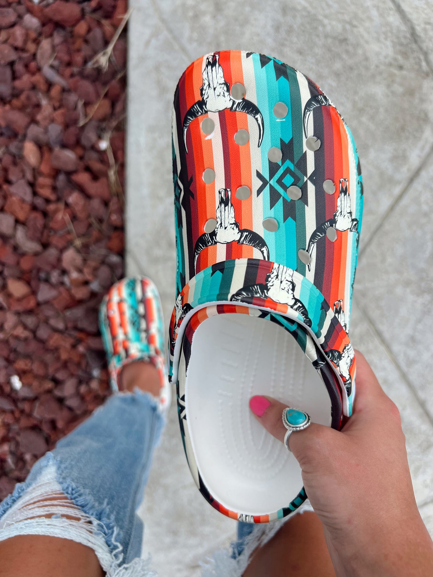 Serape Skull Clogs **Read Description for Sizing**