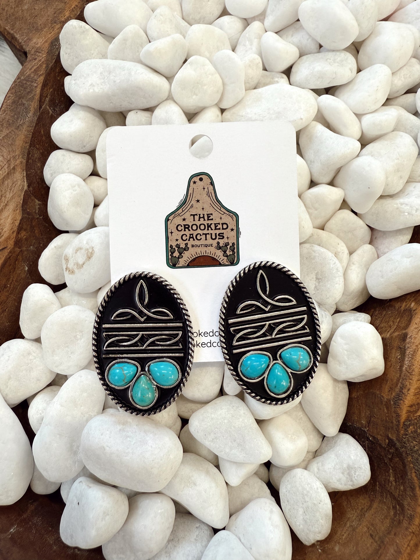 Turquoise Boot Stitch Earrings