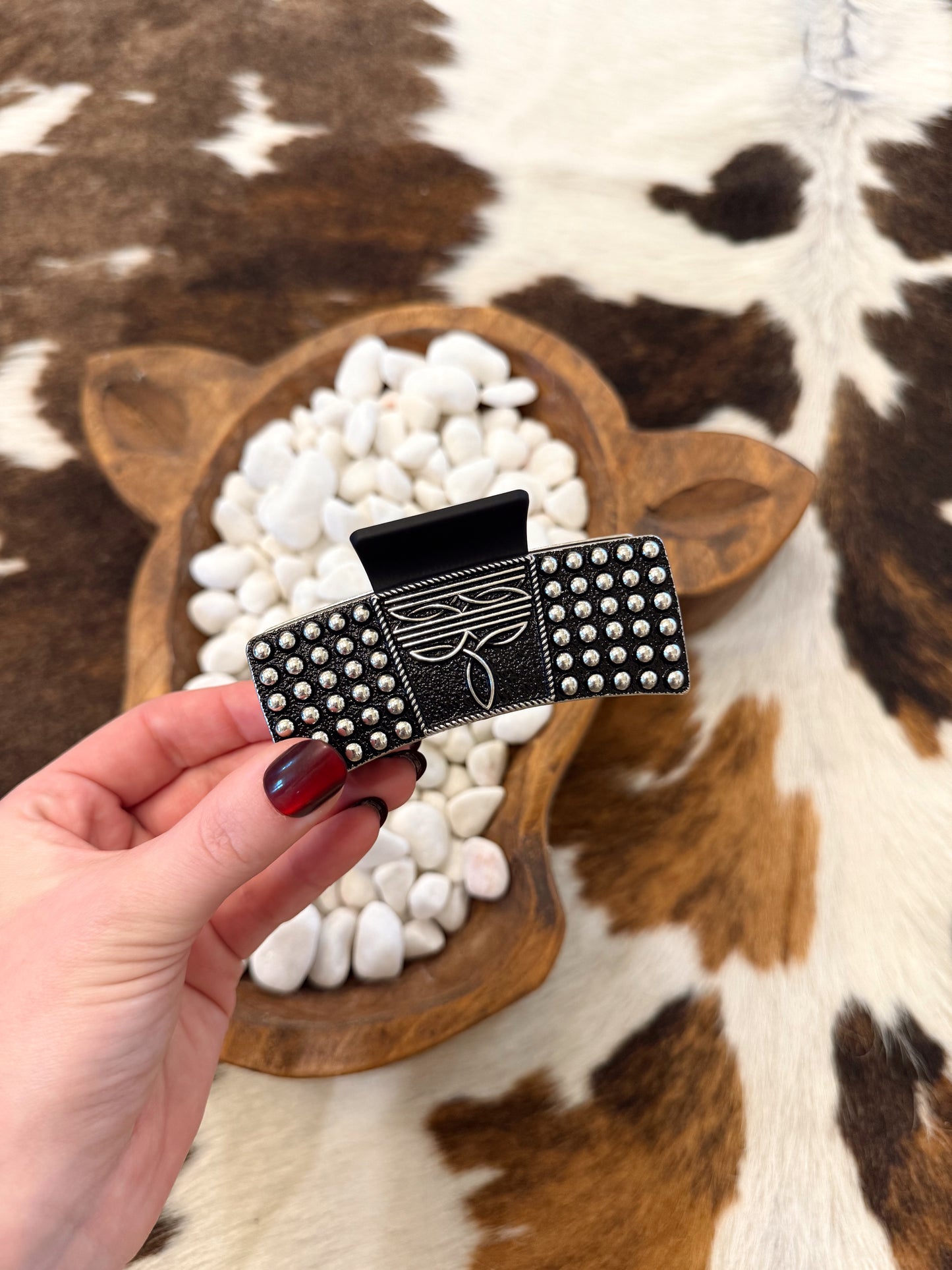 Boot Stitch Claw Hair Clip