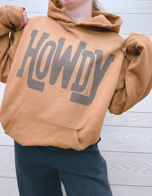 HOWDY HOODIE: PECAN