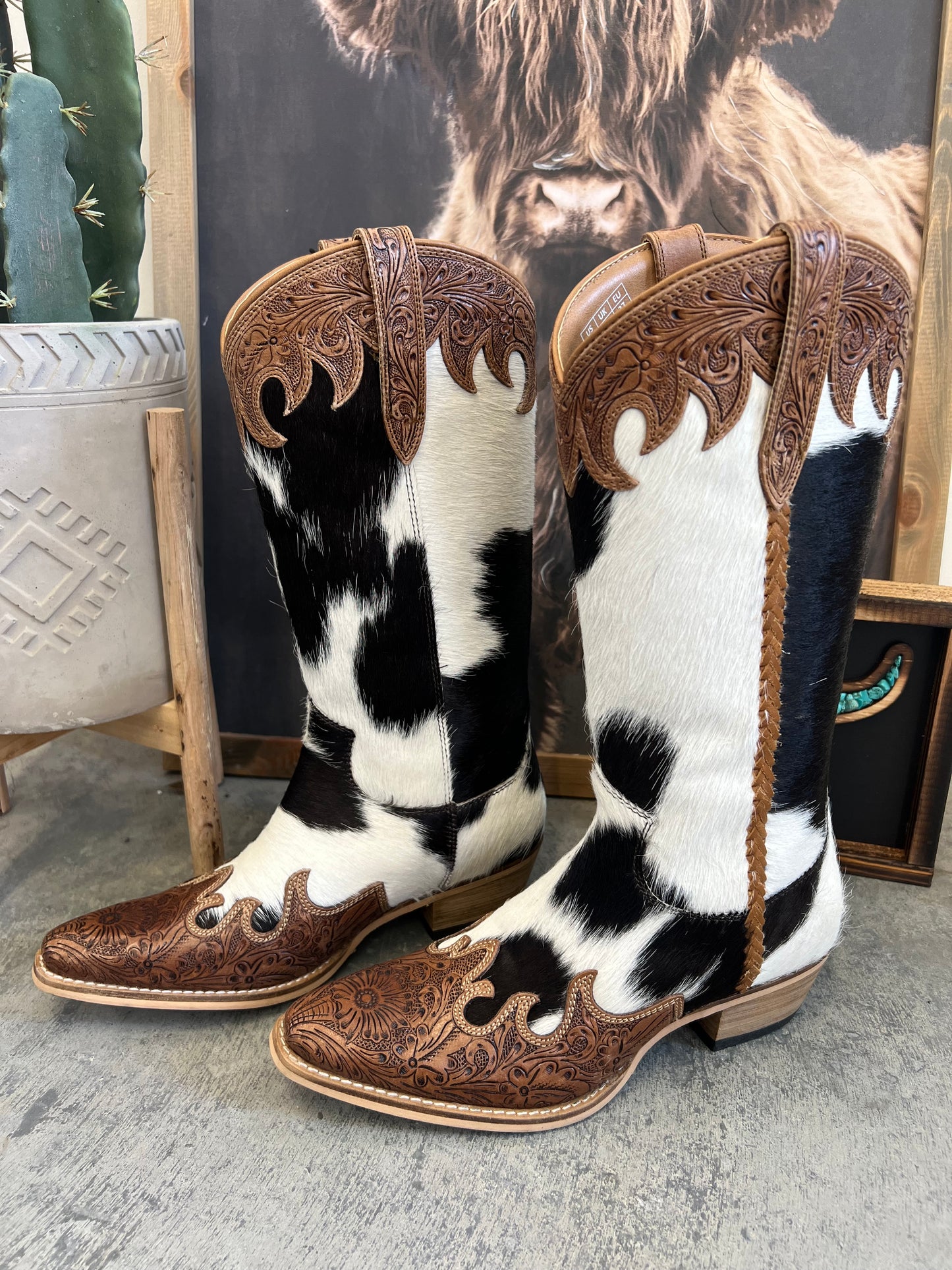Adelaide Cowhide Snip Toe Boots