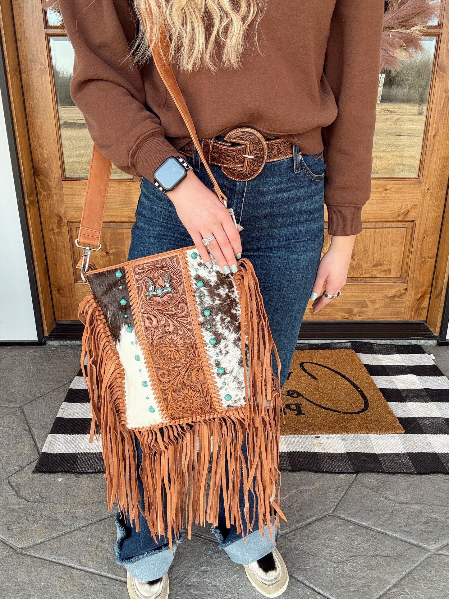 Tucson Fringe Cowhide Purse