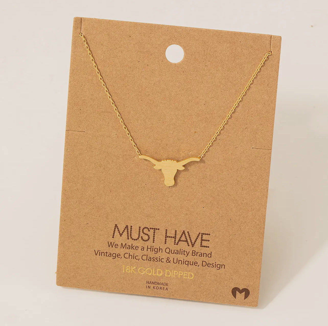 Gold Longhorn Necklace