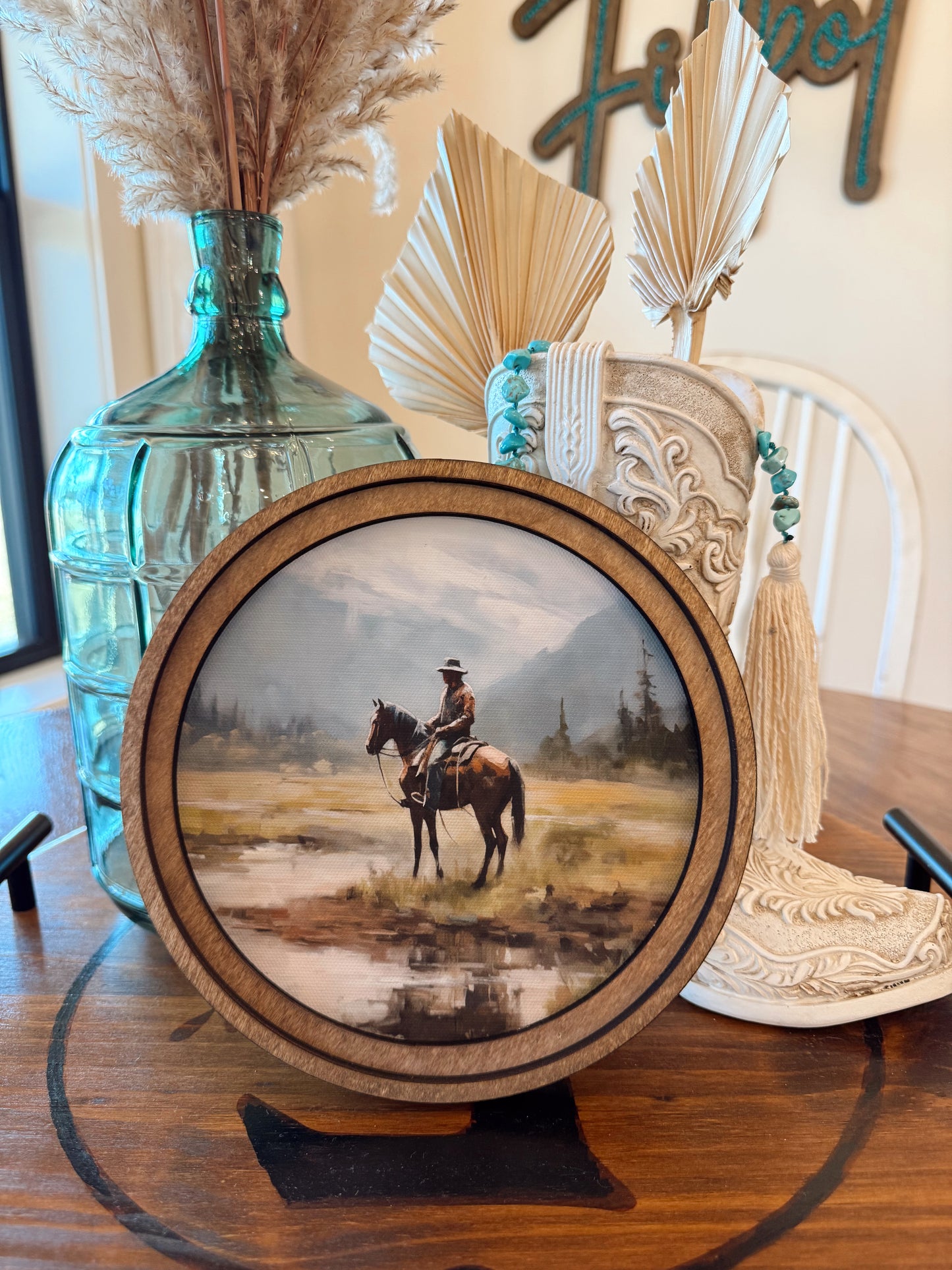 Round Mountain Cowboy Framed Art