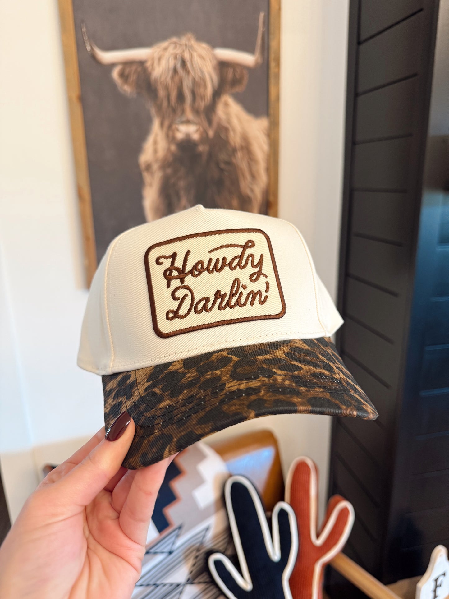 Howdy Darlin Leopard Trucker Hat