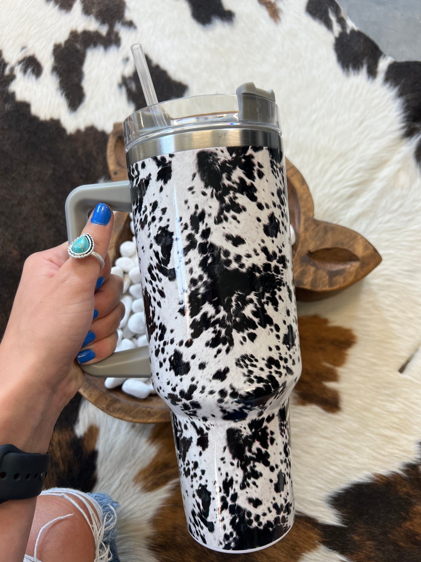 Cow Print 40 oz Punchy Tumbler