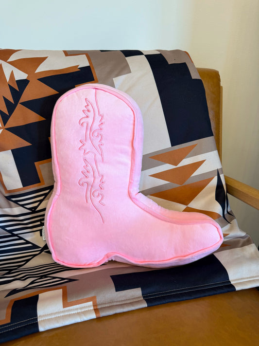 Pink Cowboy Boot Pillow