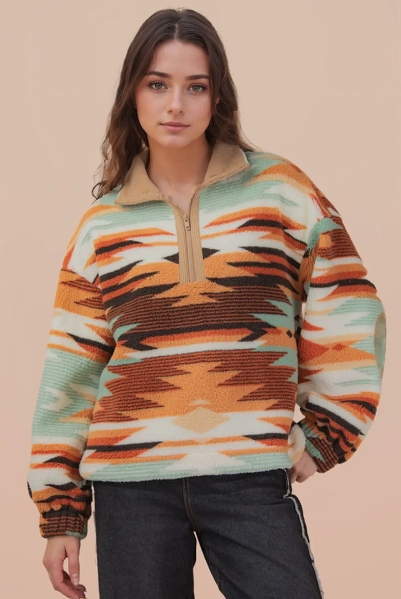 Cory Aztec Teddy Pullover