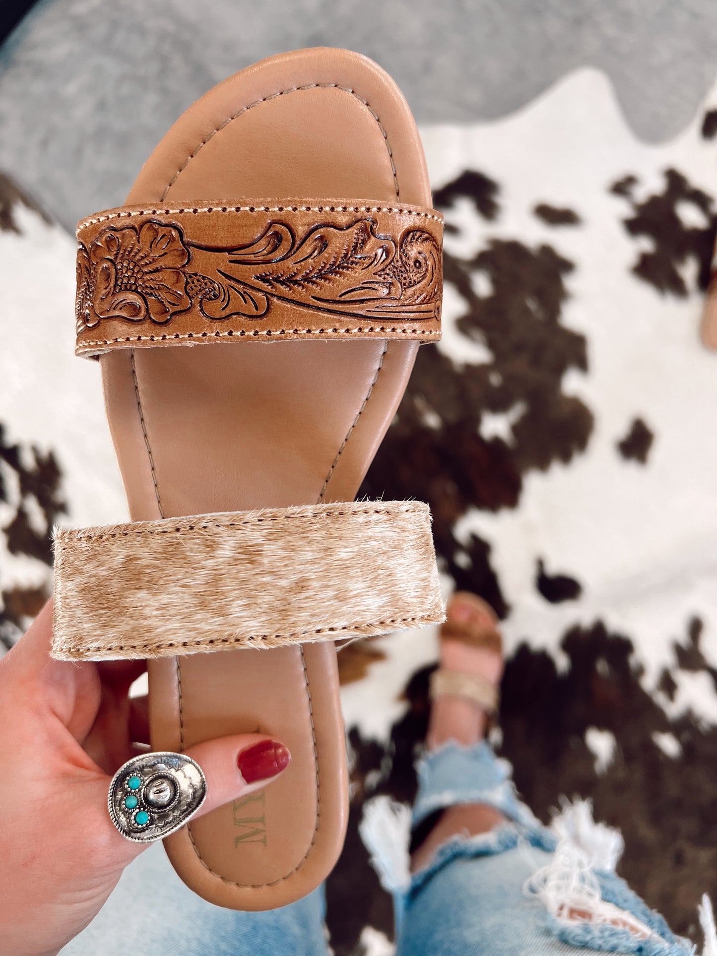 Lena Cowhide Leather Sandals