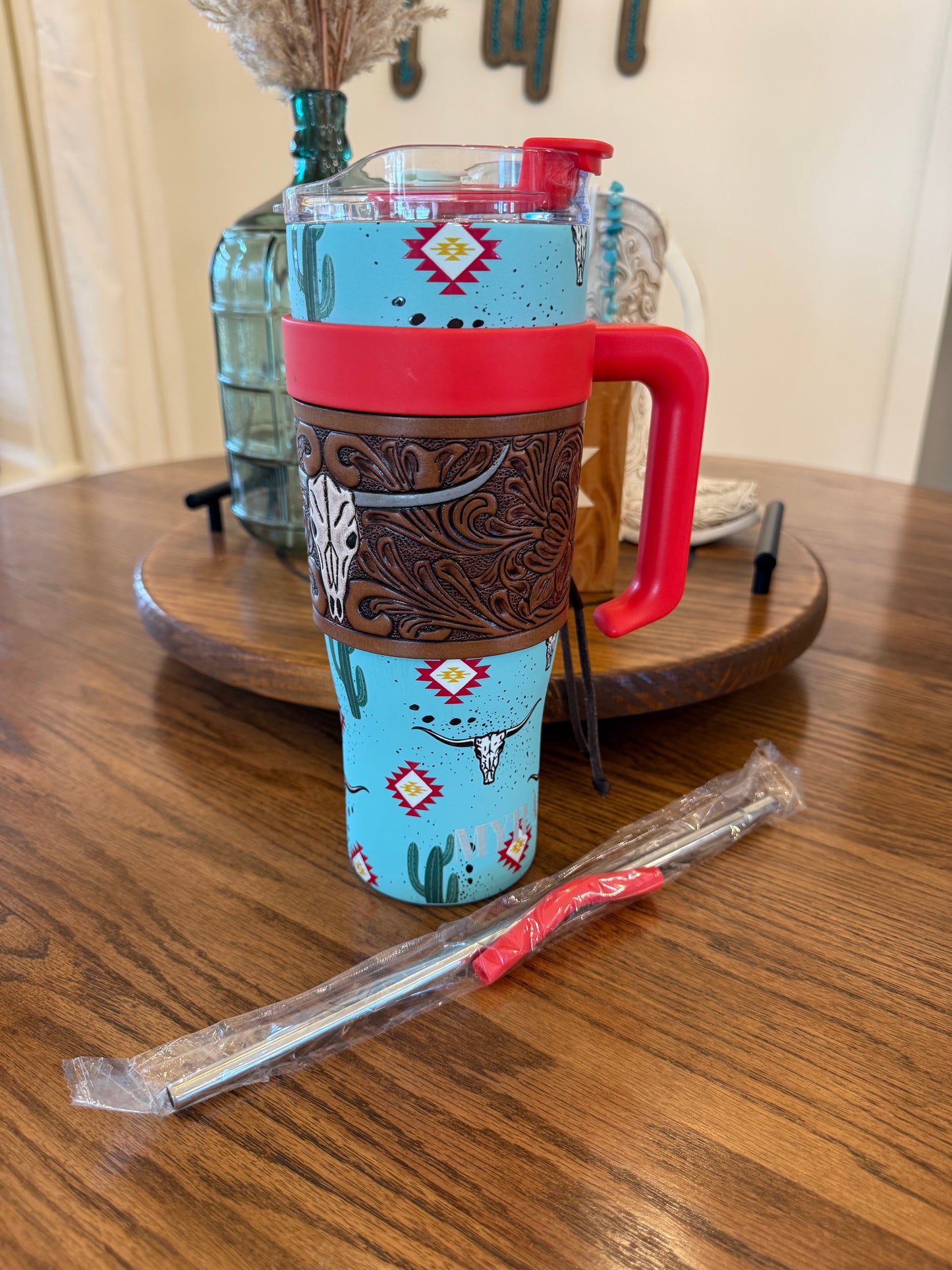 Wide Wyoming Skull Tumbler