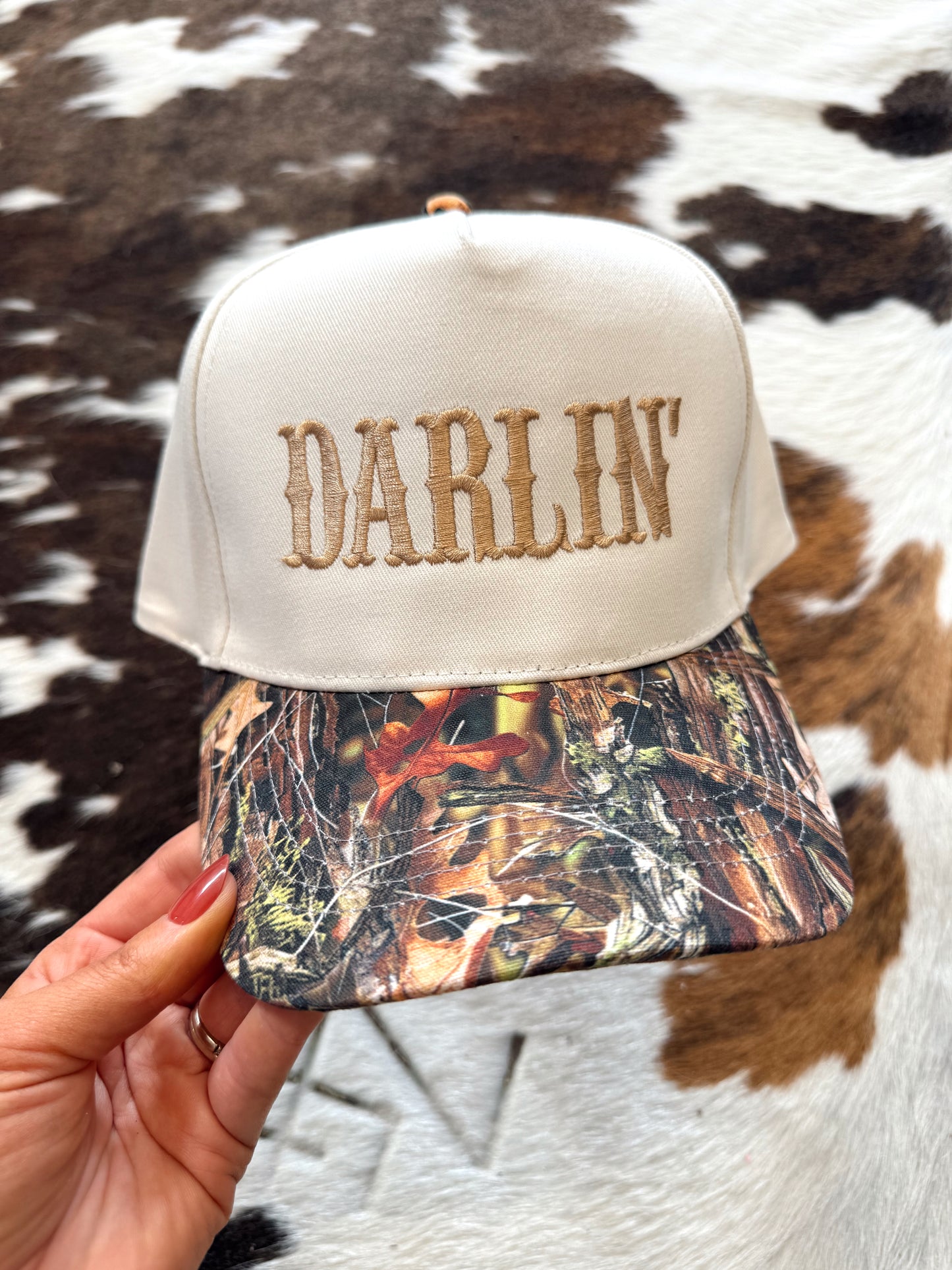 Darlin Camo Embroidered Trucker Hat