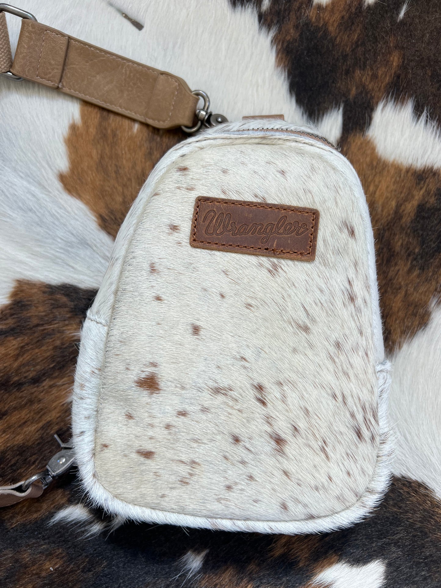 Khaki Cowhide Wrangler Sling Bag