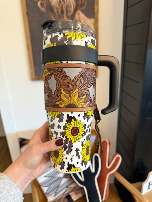 Wide Wyoming Sunflower Tumbler