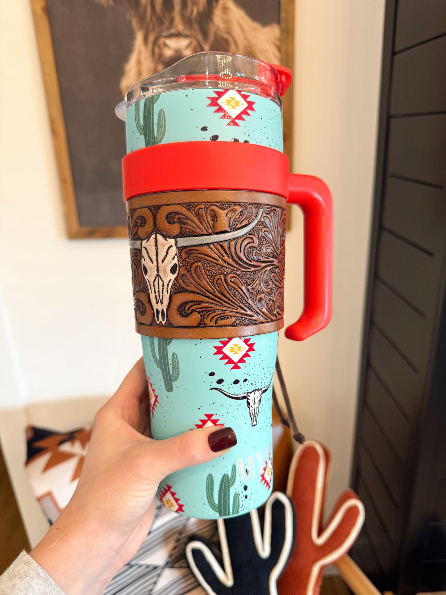 Wide Wyoming Skull Tumbler