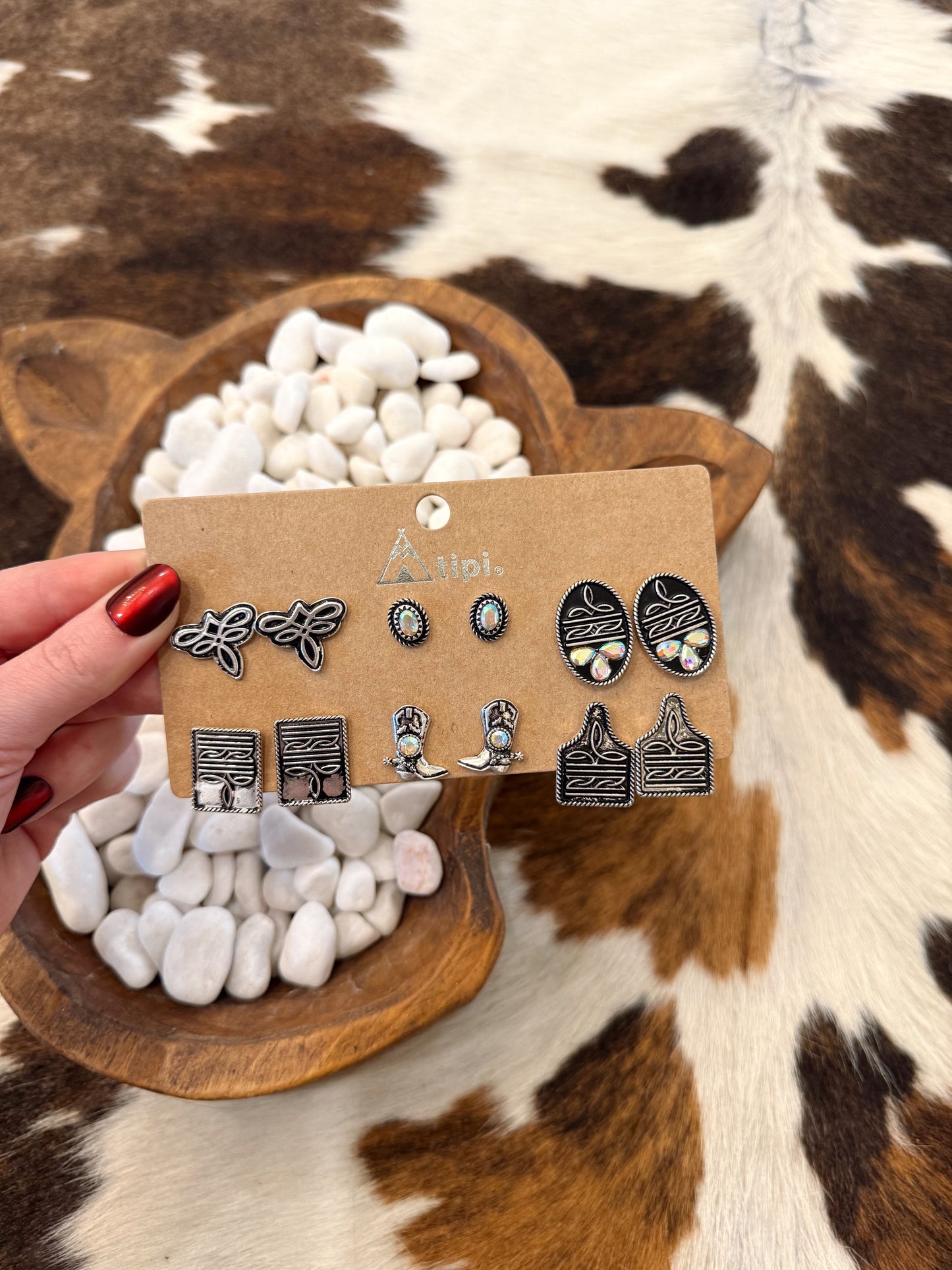 Western Stud Set (Set of 6 Earrings)