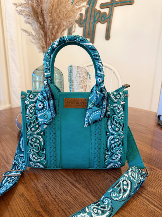 Wrangler Turquoise Bandana Crossbody Bag
