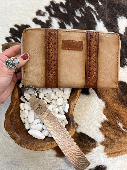 Khaki Wrangler Wristlet Wallet