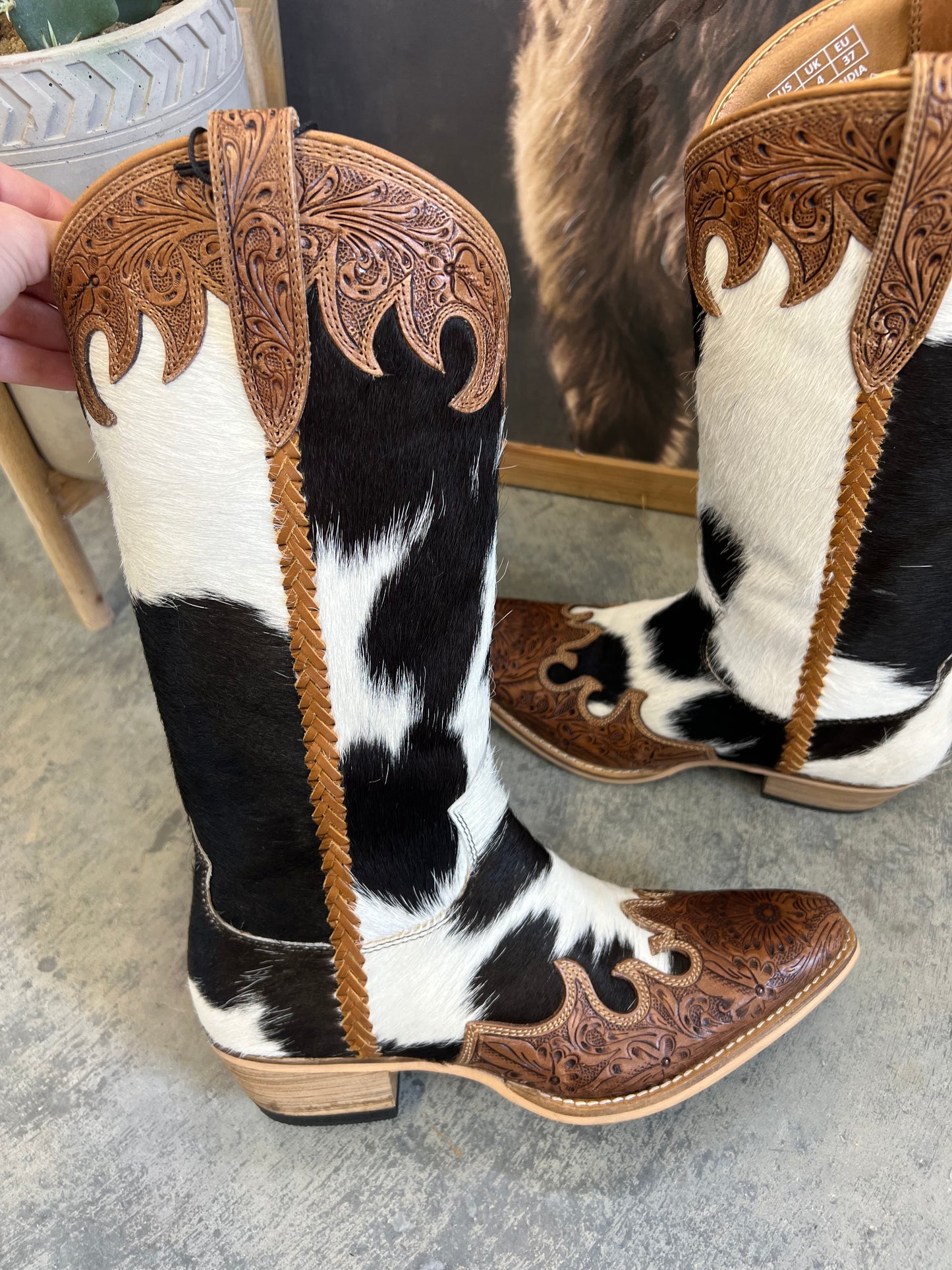 Adelaide Cowhide Snip Toe Boots