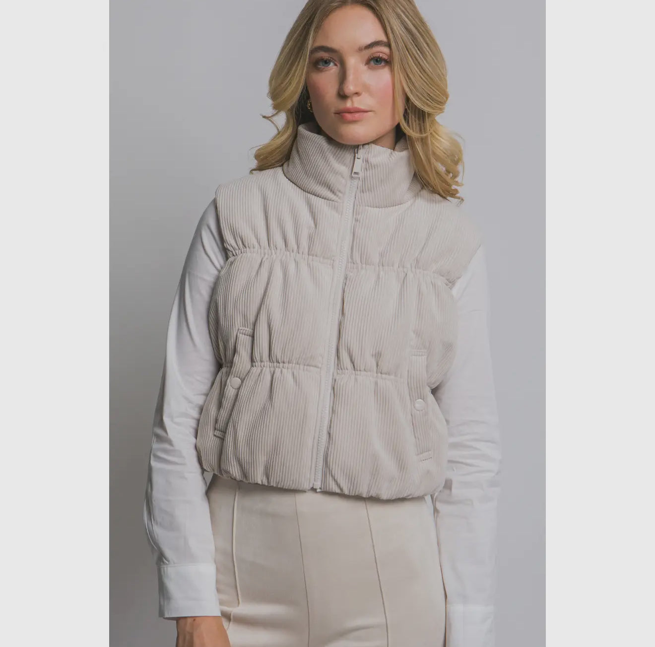 Reversible Aztec Vest - Cream