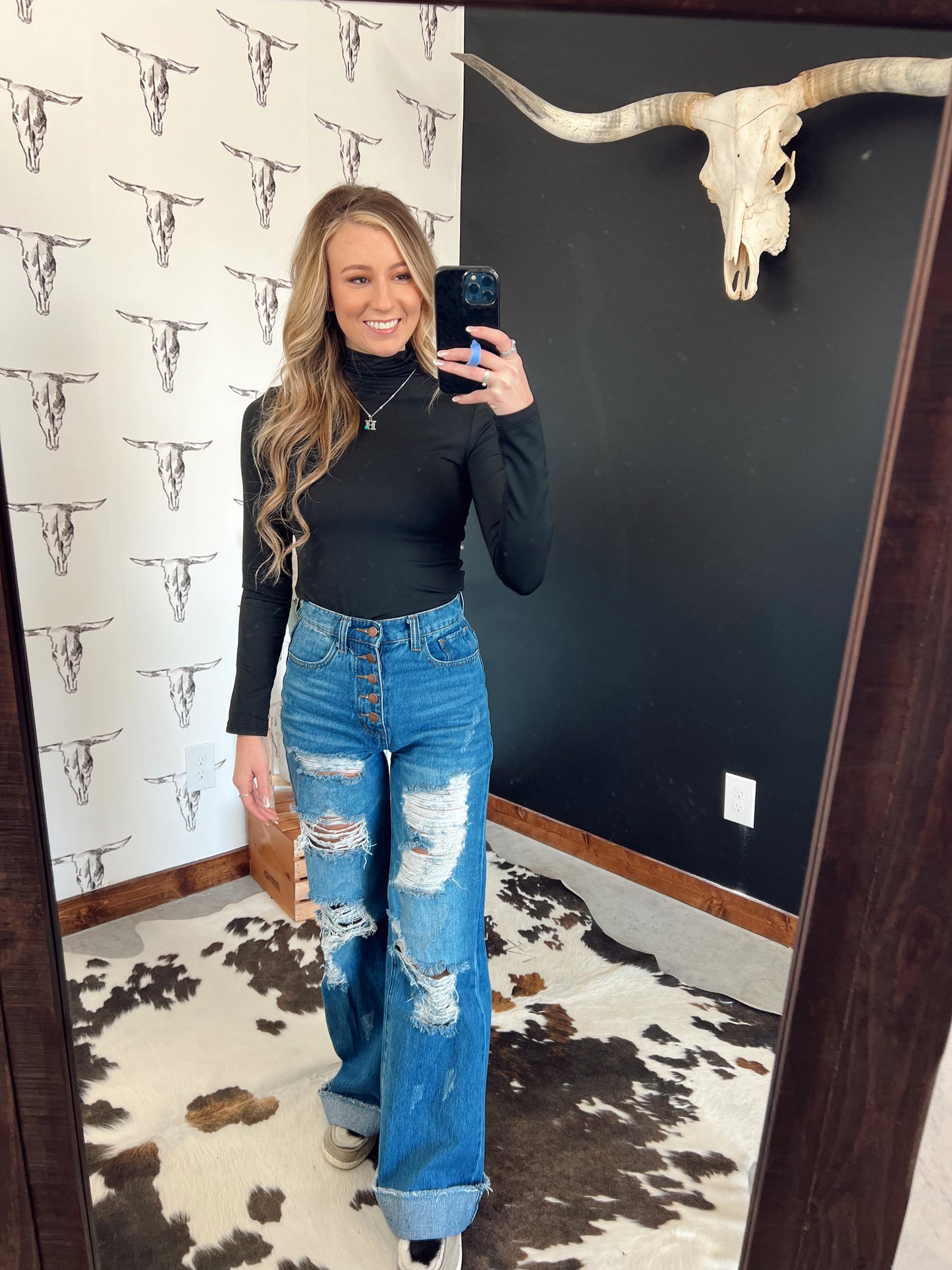 Tourniquet Wide Leg Jeans