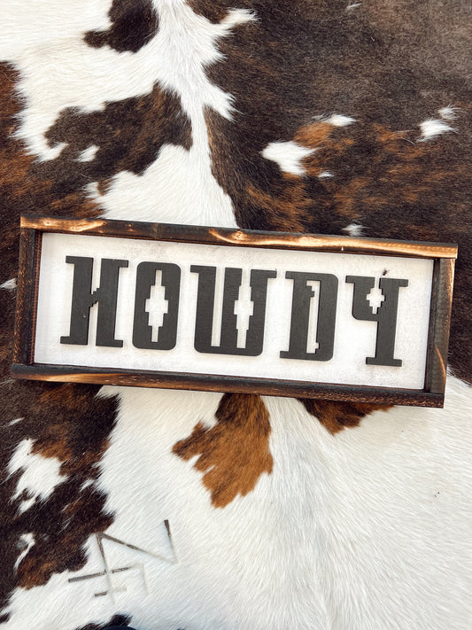 Howdy Wooden Wall Decor Sign