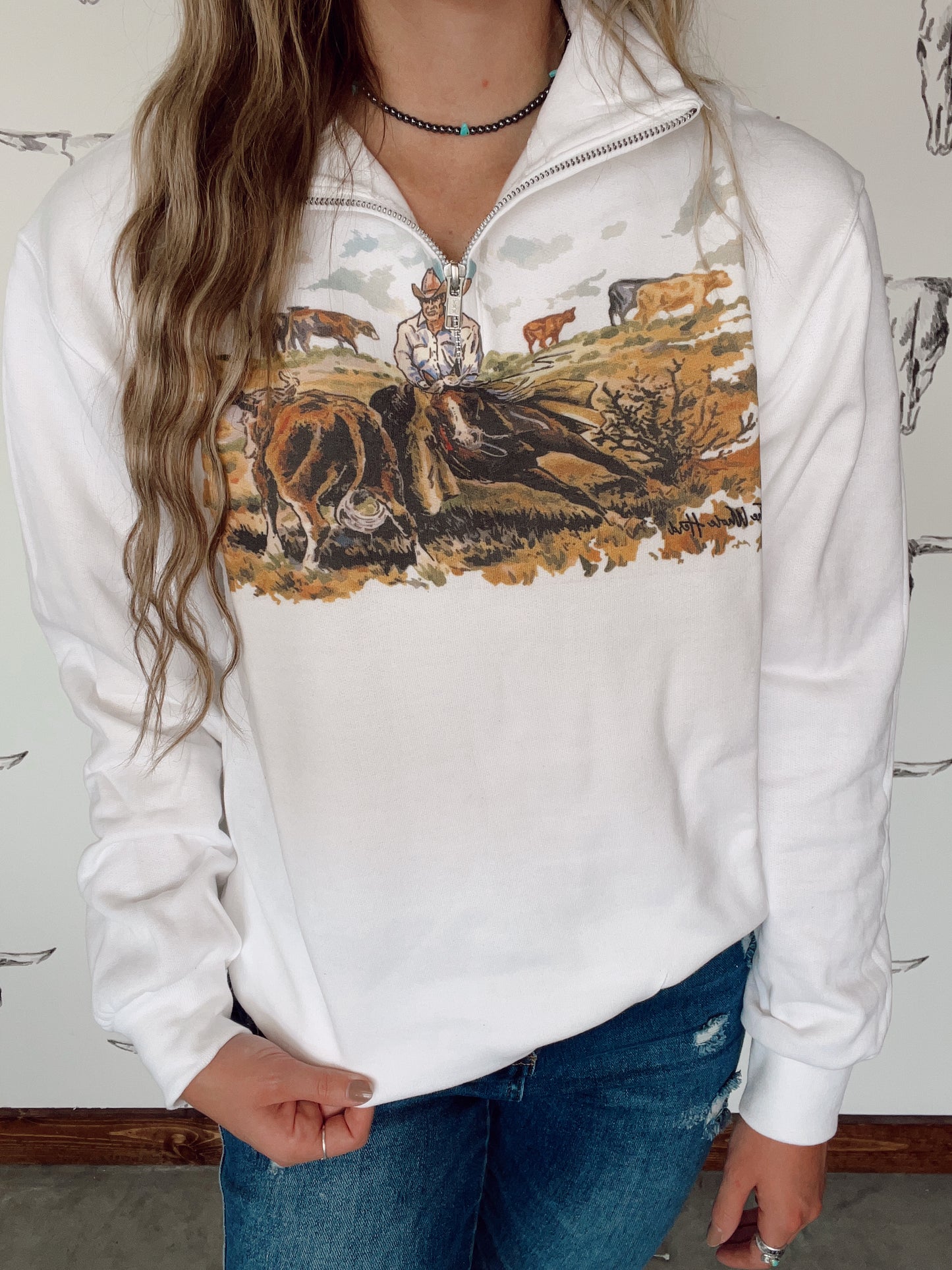 Cuttin Cattle Quarter Zip Sweatshirt