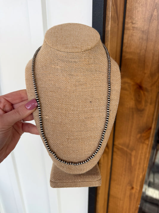 Sadie 20” Sterling Silver Bead Necklace