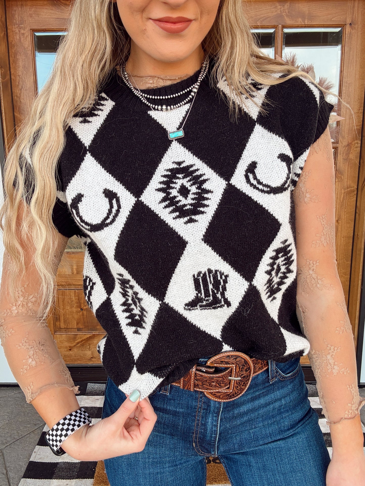 Buckaroo Checkered Sweater Vest (M)