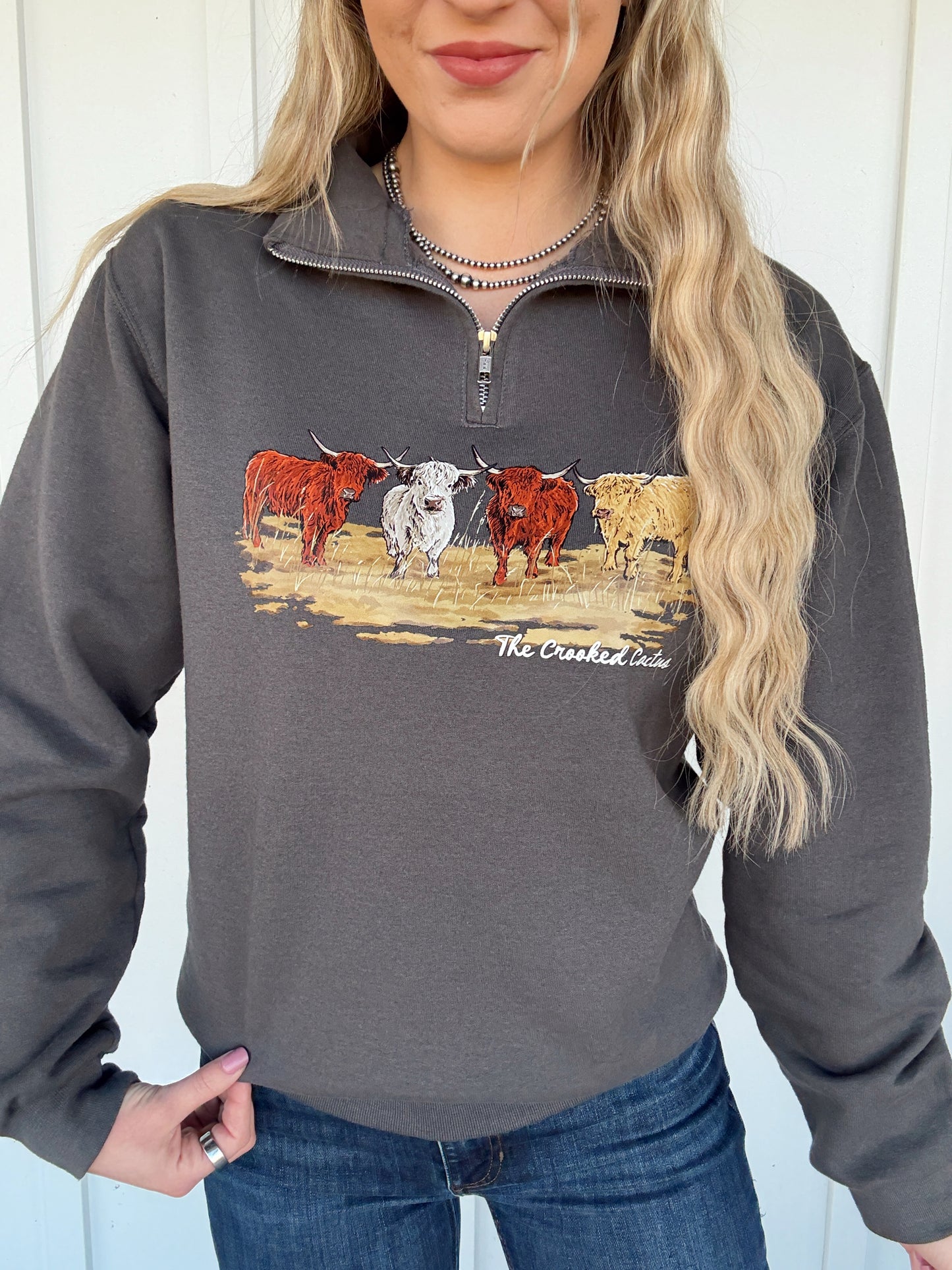 Fall Highland Herd Quarter Zip (Charcoal)
