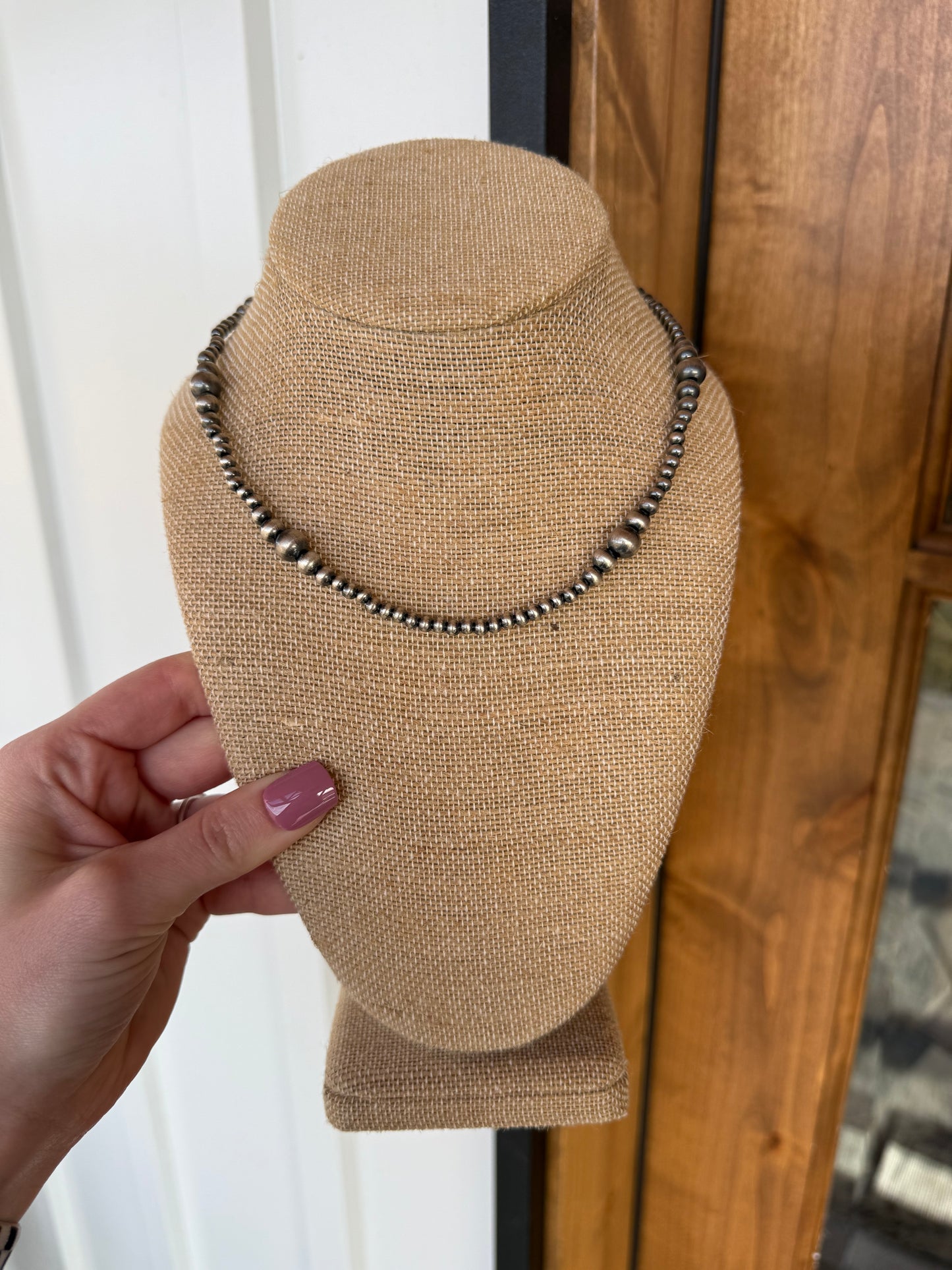 Jolie 16” Sterling Silver Bead Necklace