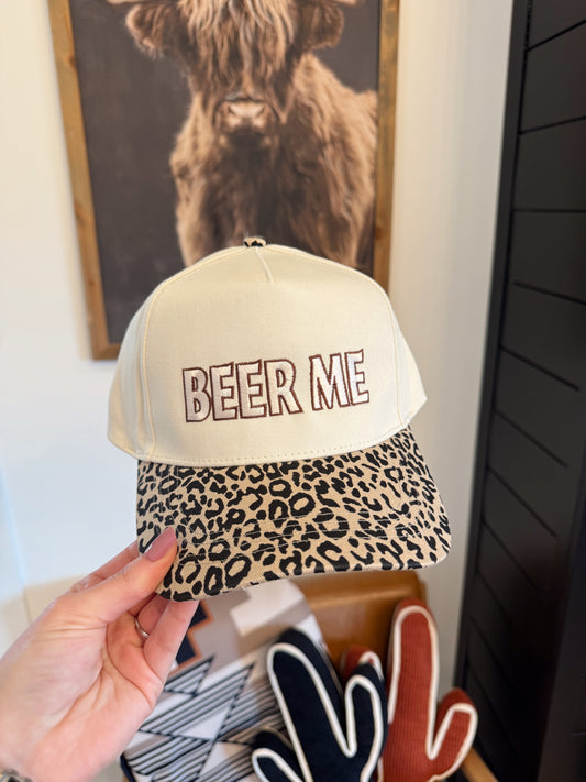 Beer Me Leopard Trucker Hat